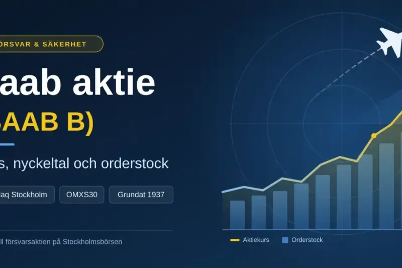 Saab aktie (SAAB B) – kurs, nyckeltal och orderstock